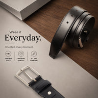 Men’s Profile Black Genuine Leather Belt