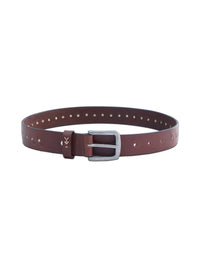 Brown Genuine Leather Studded Belt for Women
