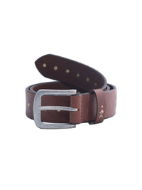 Brown Genuine Leather Studded Belt for Women