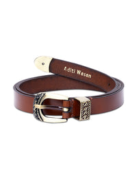 Aditi Wasan Brown Solid Genuine Leather Women's Belt