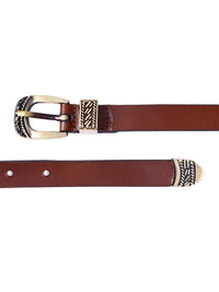 Aditi Wasan Brown Solid Genuine Leather Women's Belt