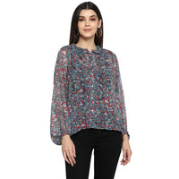 Floral Print Polyester Top