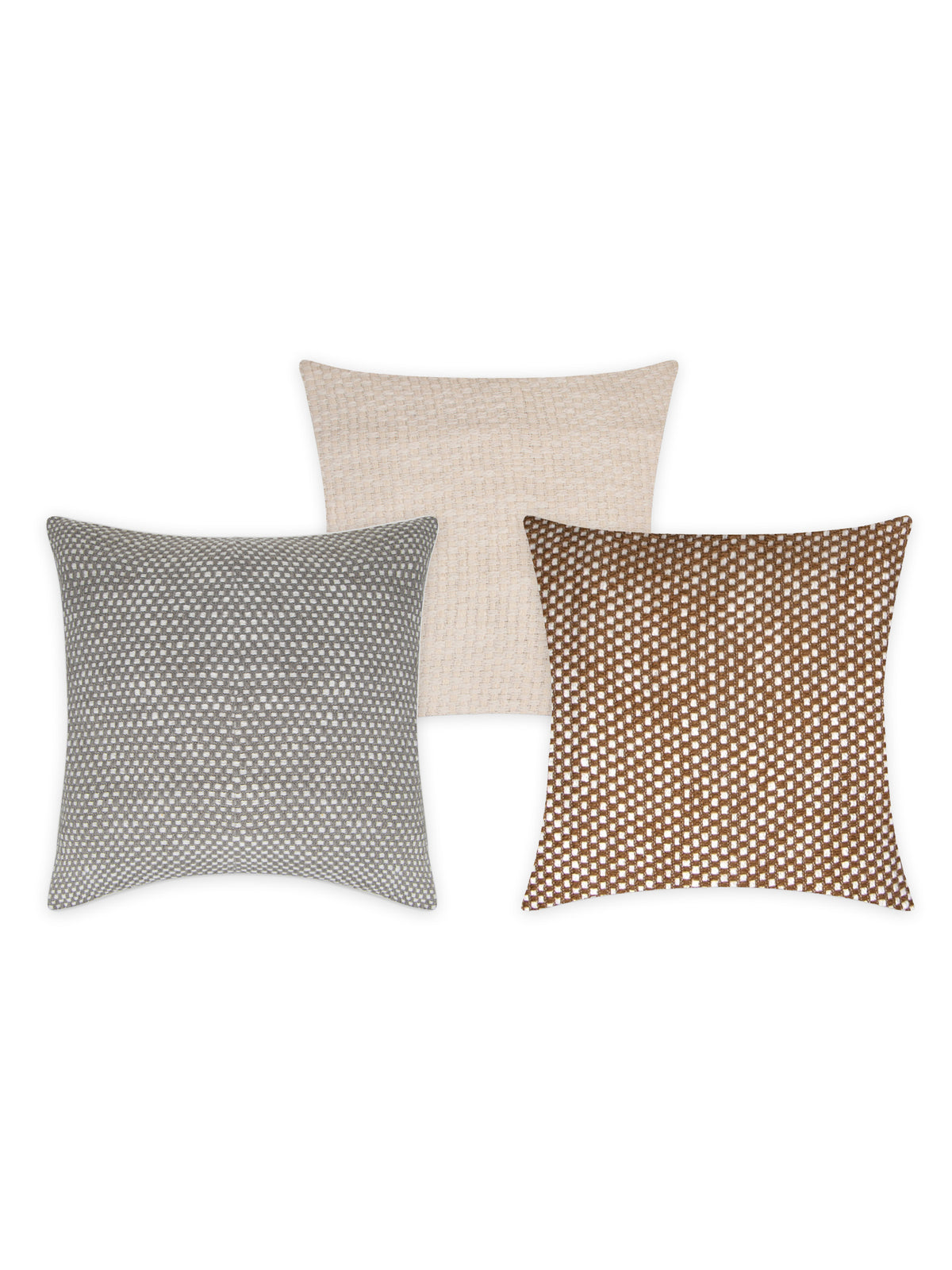 Basket Weave Pattern Cushion Covers Pack of 3
