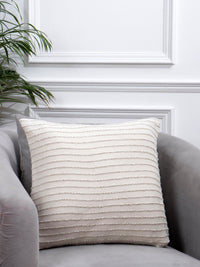 White cotton knit cushion cover