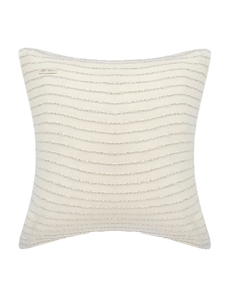 White cotton knit cushion cover