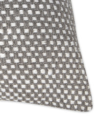 Grey cotton two tone basket weave pattern cushion cover