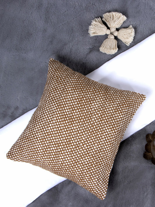 Brown cotton two tone Cushion cover