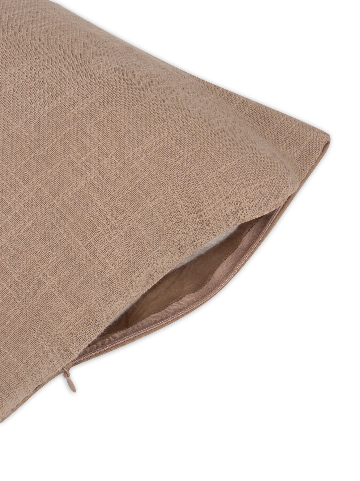 Hazelnut Brown Cotton slub cushion cover