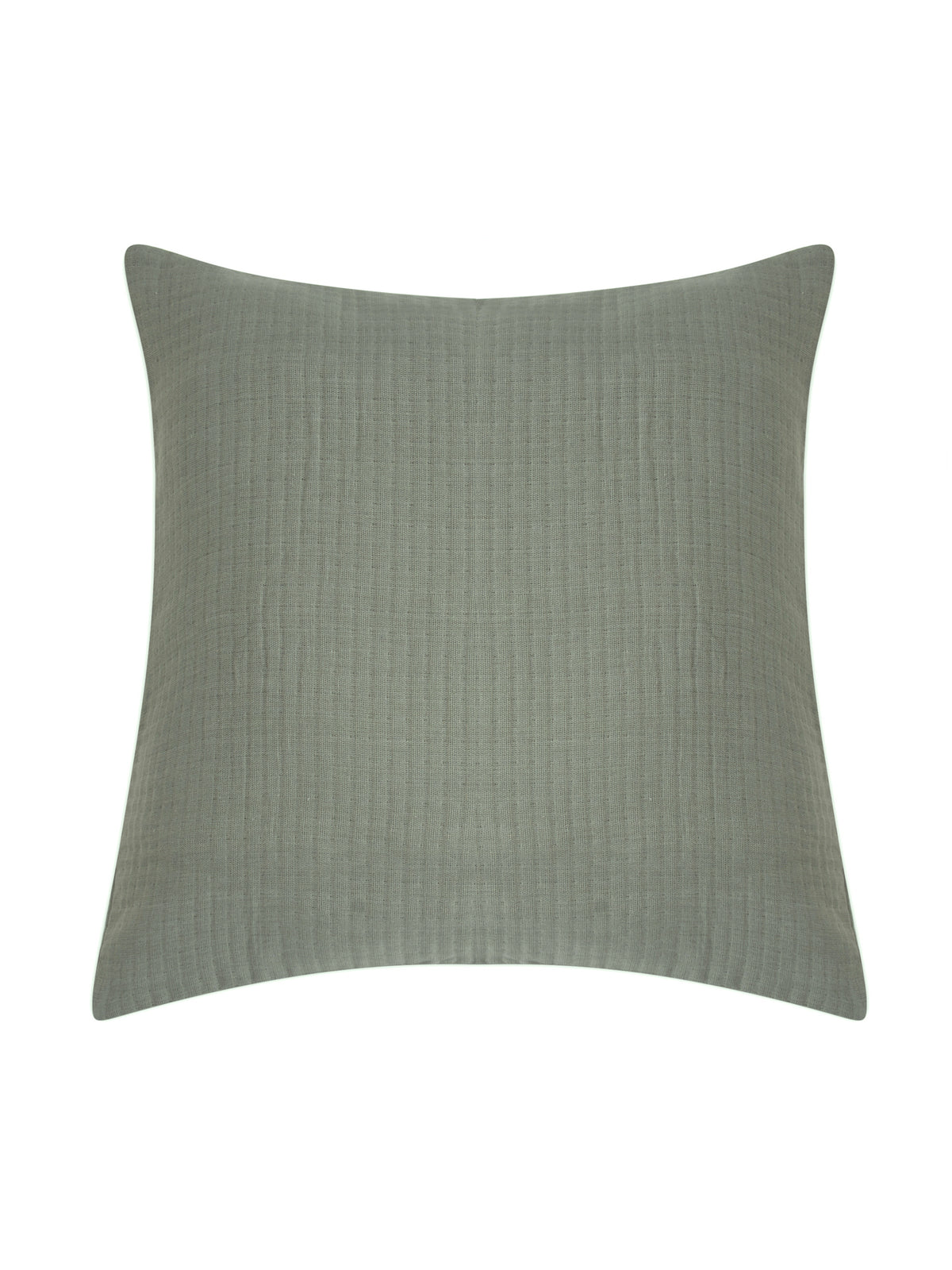 Olive cotton matelasse cushion cover