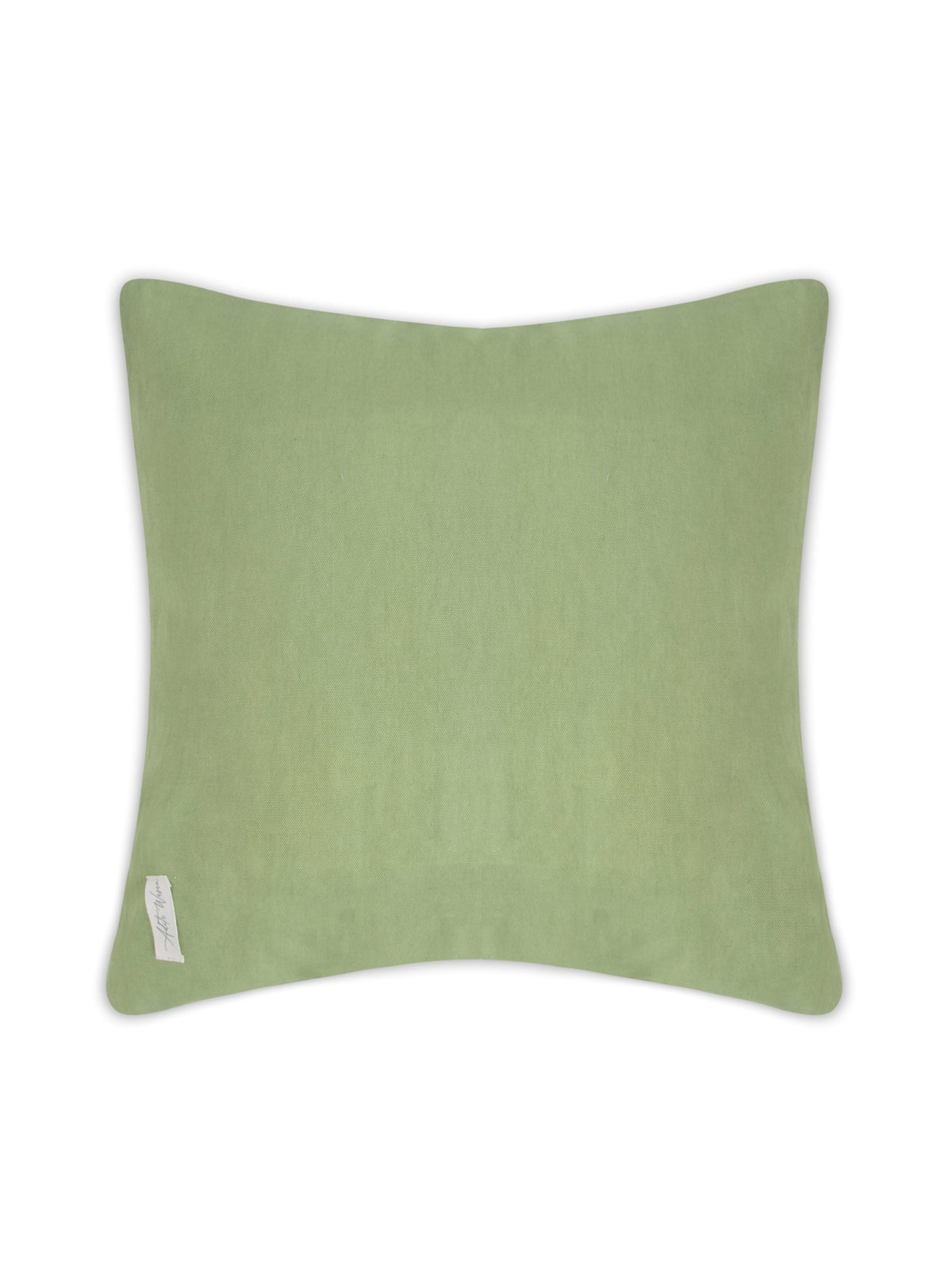 Green cotton tweed weave cushion cover