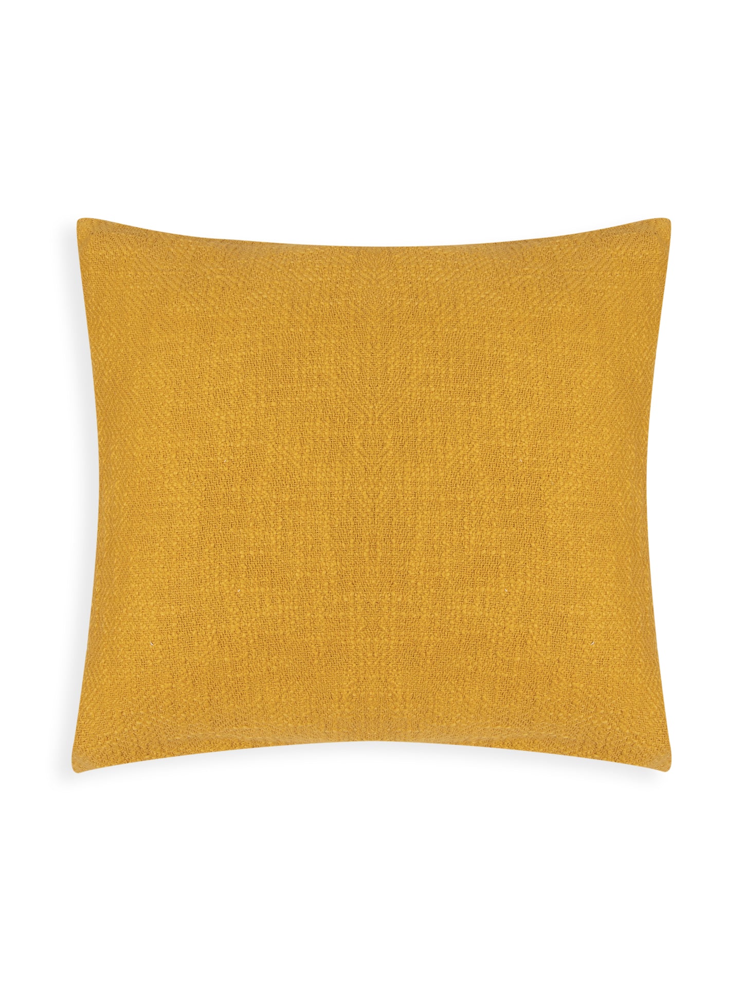 Mustard cotton tweed weave cushion cover