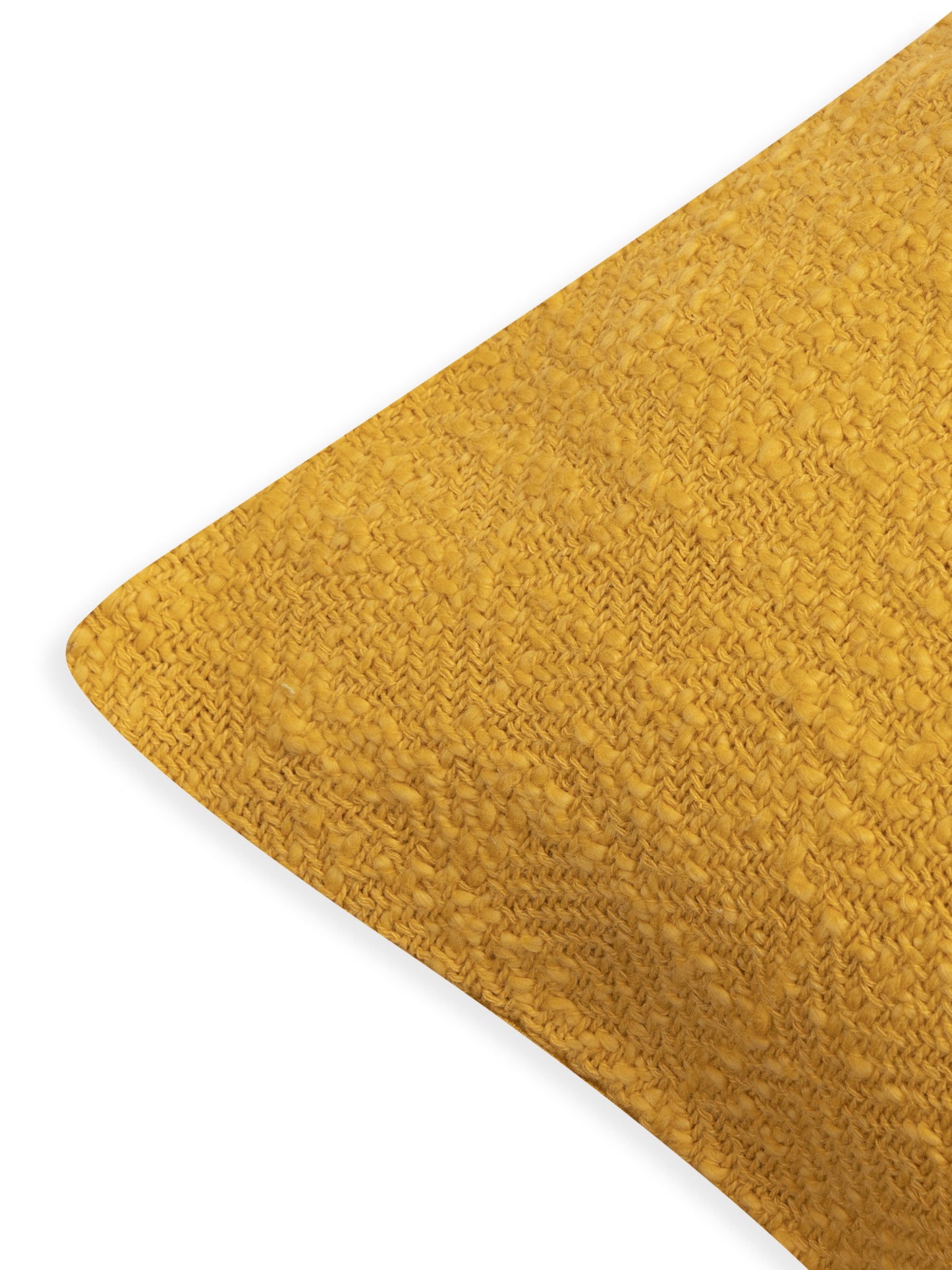 Mustard cotton tweed weave cushion cover