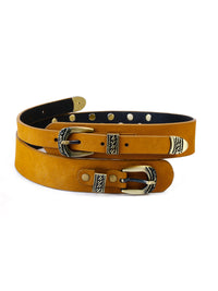 Aditi Wasan Genuine Leather Tan Studded western Dress Belt