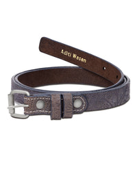 Aditi Wasan Hale Navy Embossed Genuine Leather Women's Belt