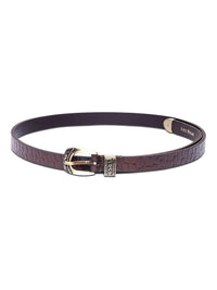 Aditi Wasan Brown Embossed Genuine Leather Women's Belt