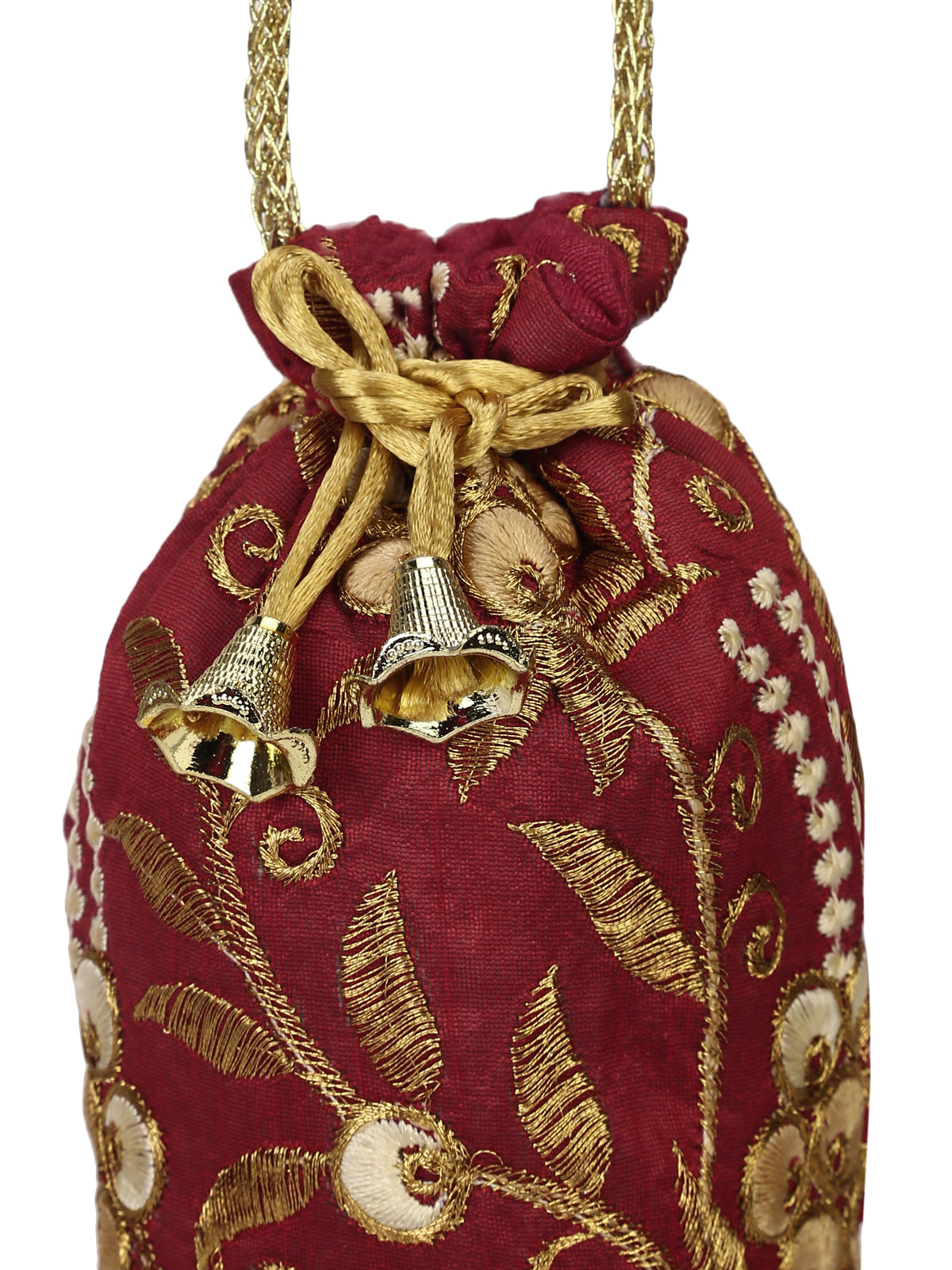 Embroidered Handcrafted Red Potli Bag