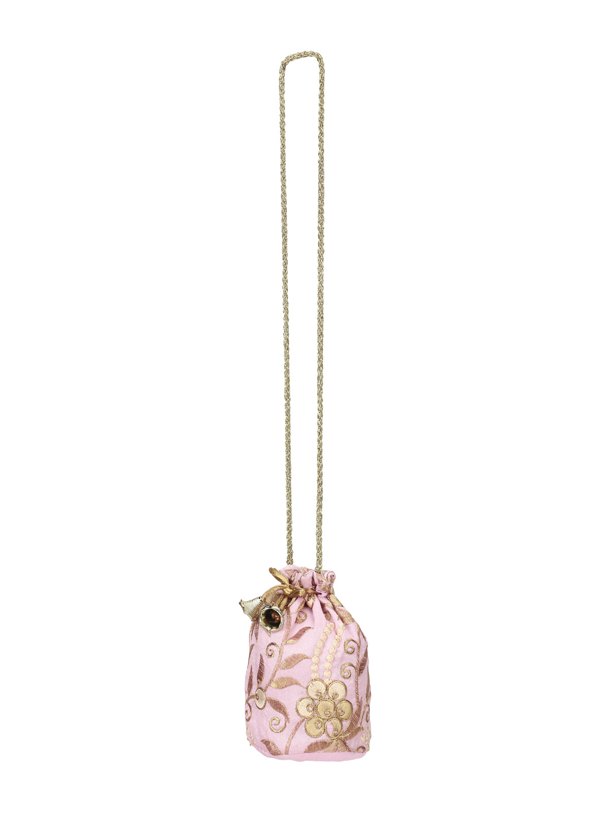 Pink Embroidered Potli Bag