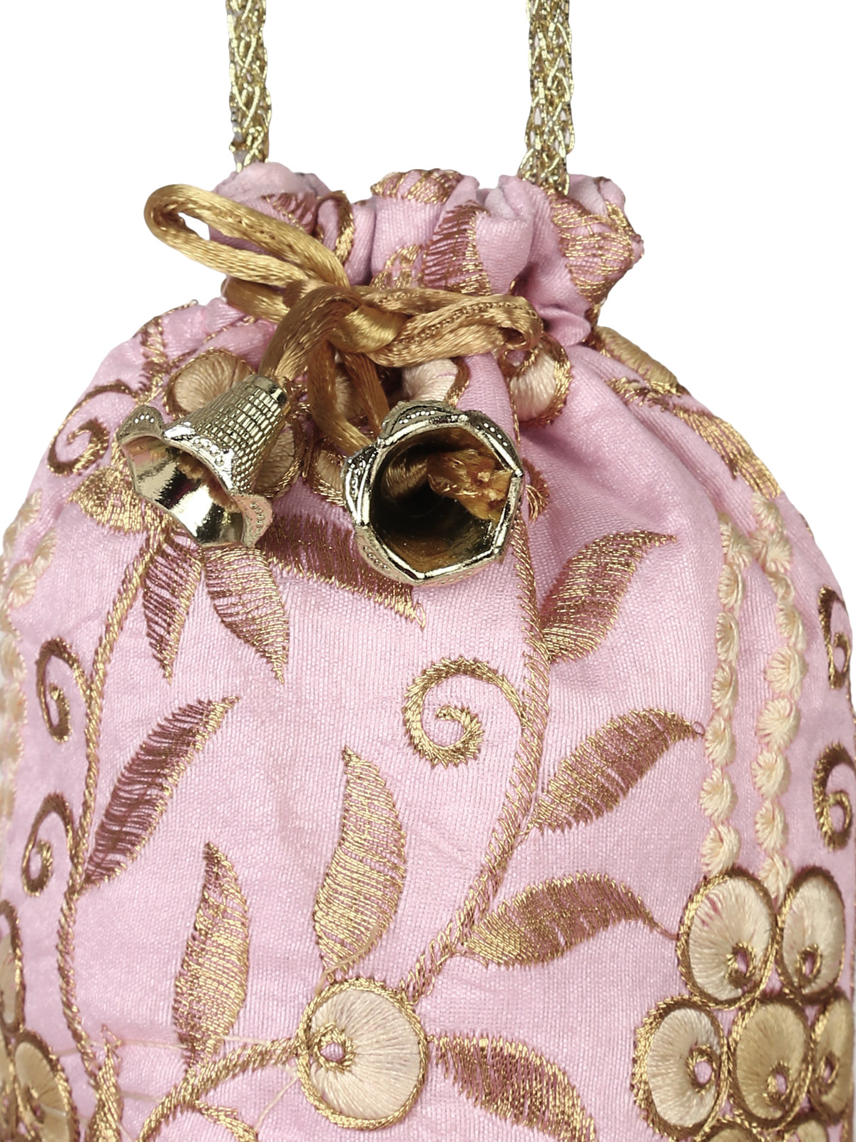 Pink Embroidered Potli Bag
