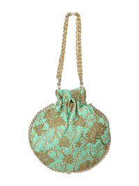 Green Potli Bag Clutch Purse