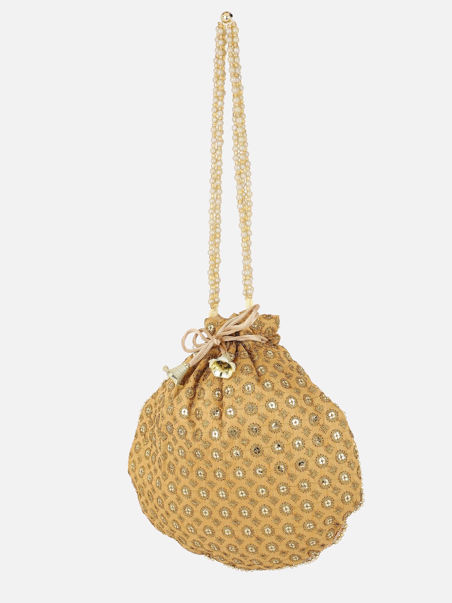 Golden Colour Traditional Potli Bag Online Shopping: DTM435 | Potli bags,  Bridal bag, Bridesmaid bags