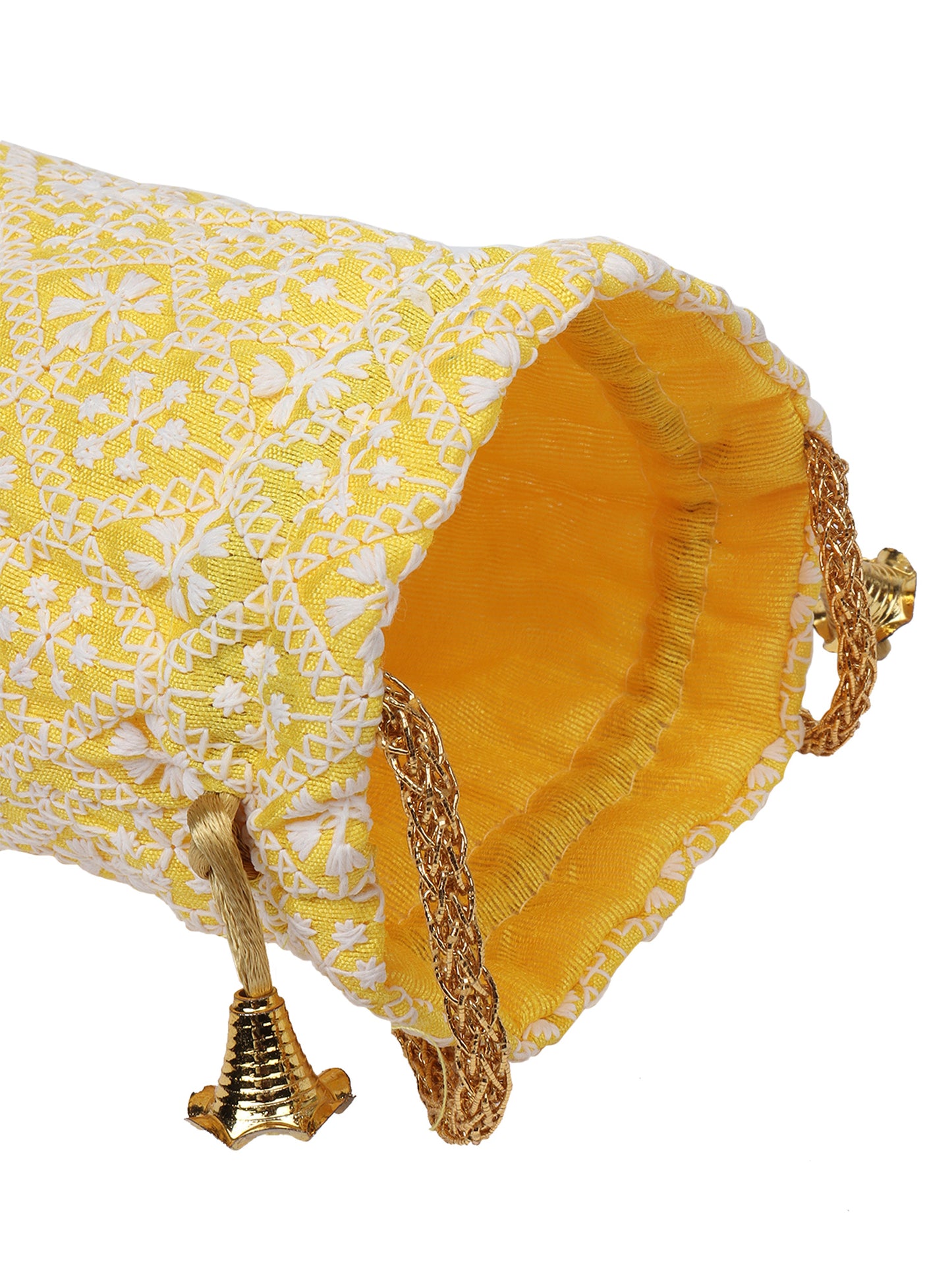 Women's Yellow Potli Bag