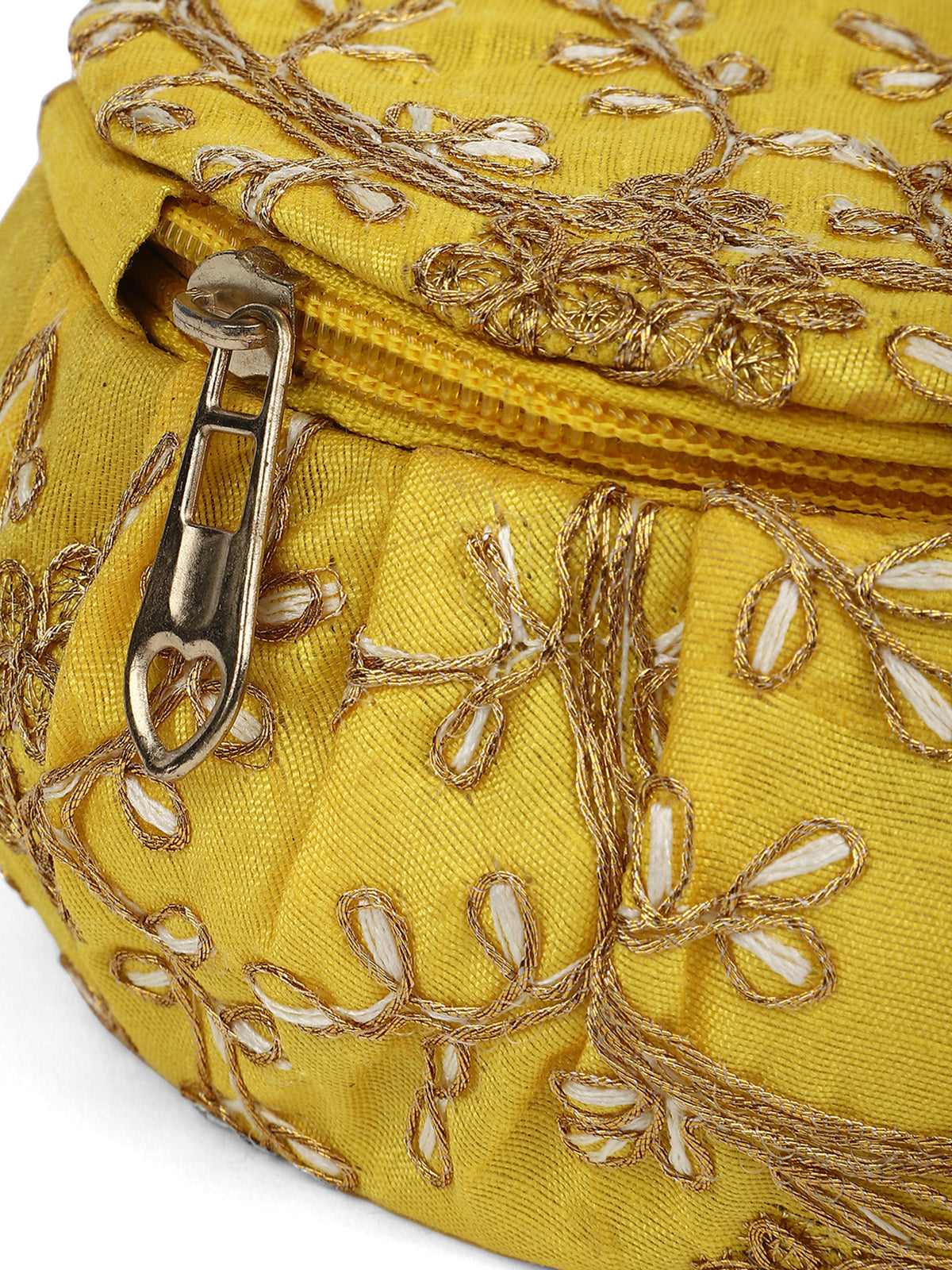 Yellow embroidered jewelery box