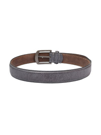 Grey Leather Men's Belt