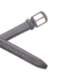 Grey Leather Men's Belt