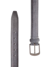 Grey Leather Men's Belt