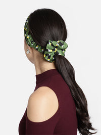 Green Printed Headband and Scrunchy Combo Set