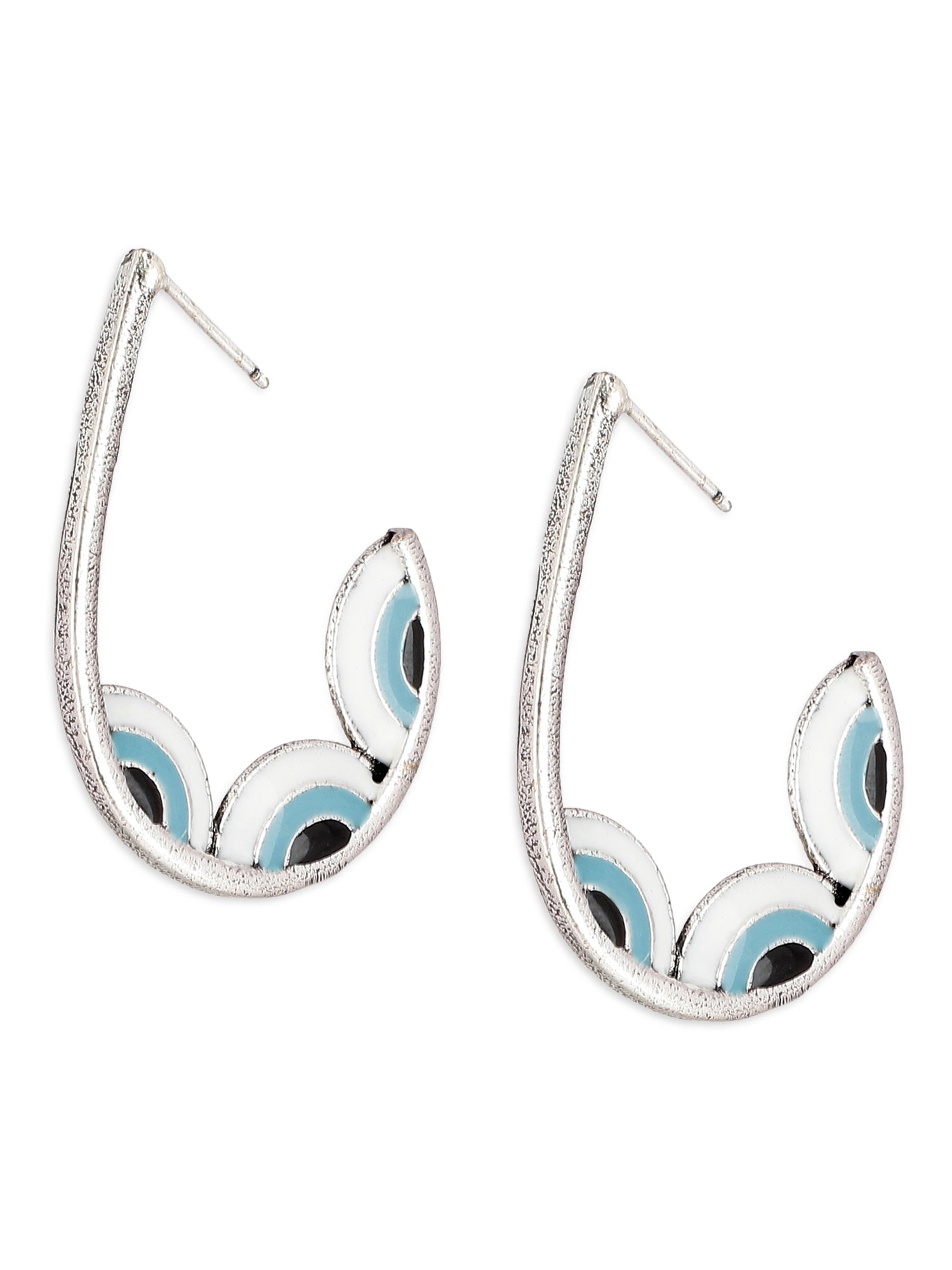 Silver and Blue Evileye Danglers