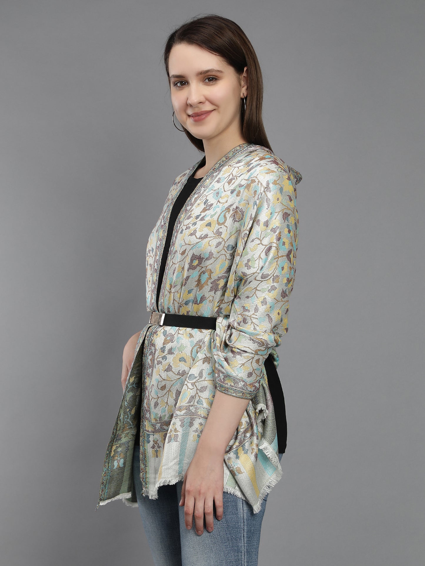 Paisley & floral jacquard reversible jamawar