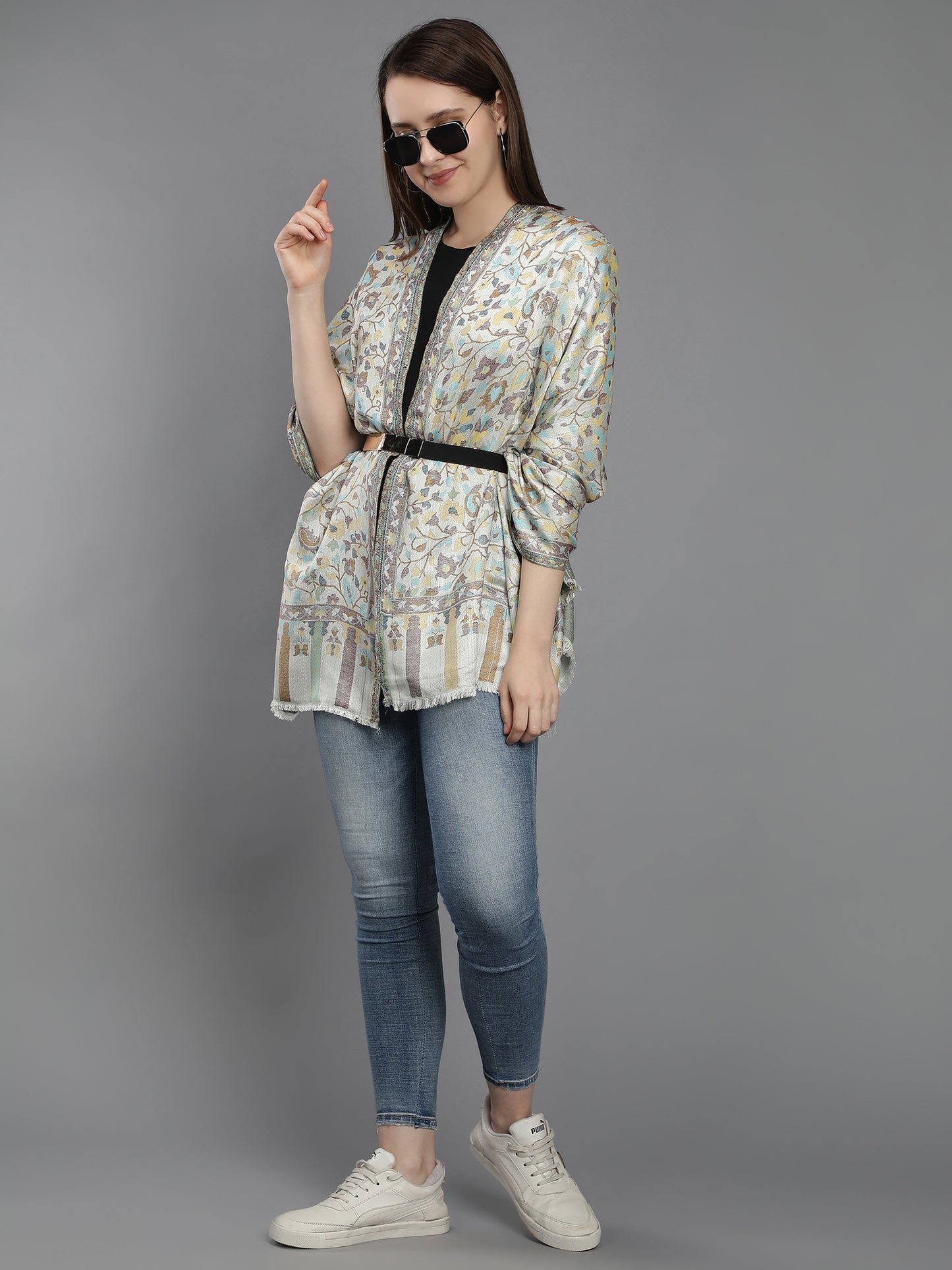 Paisley & floral jacquard reversible jamawar