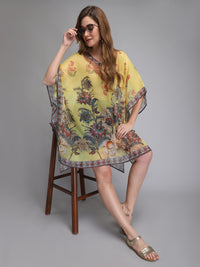 Floral Printed Polyester Kaftan For Womens