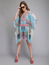 Multicolor Polyester beachwear Kaftan For Ladies