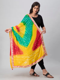 Multicolor Bandhani Silk Dupatta