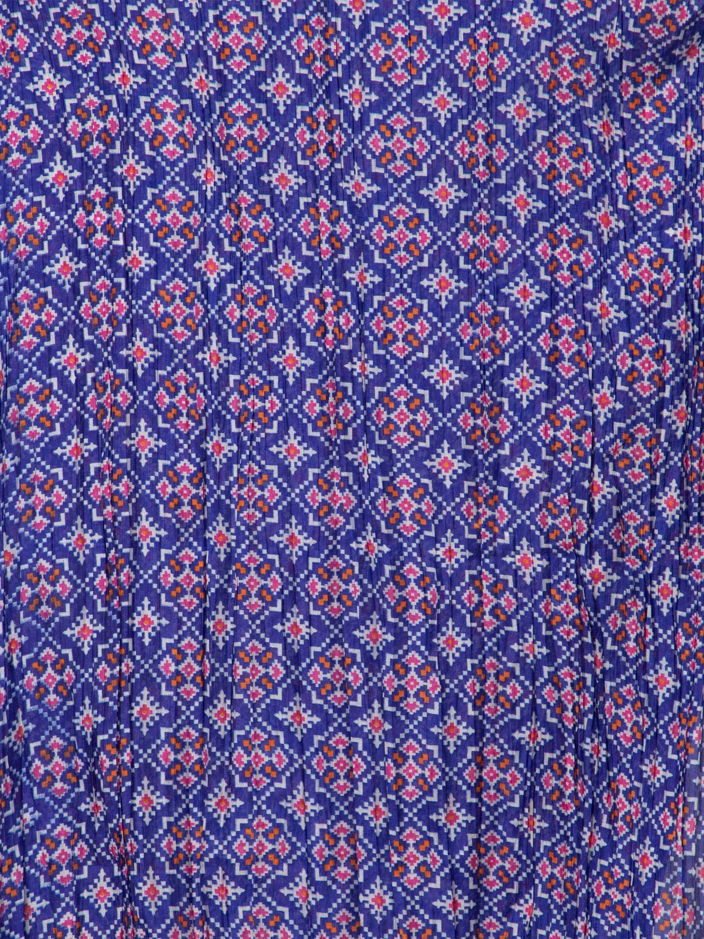 Blue Printed Silk Blend Dupatta