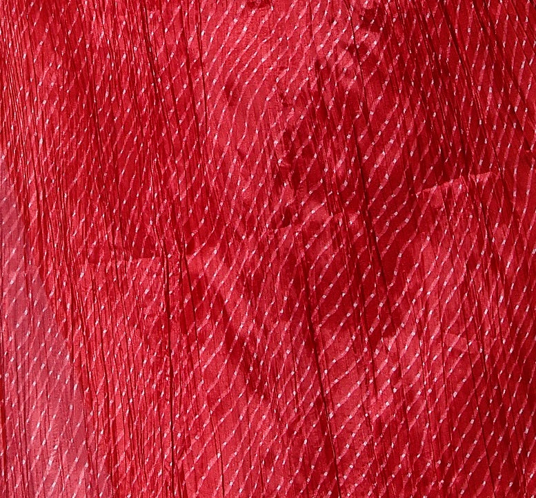 Red Ethnic Tasseled Border Cotton Tie-Dye Dupatta