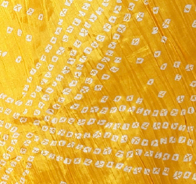 Jaipuri Yellow Bandhani Print Tasseled Border Cotton Dupatta