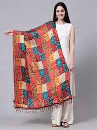 Multi Color Tasseled Border Patch Work Tie-Dye Cotton Dupatta