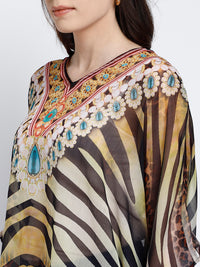 Multi-Color Printed Kaftan Dress for Women