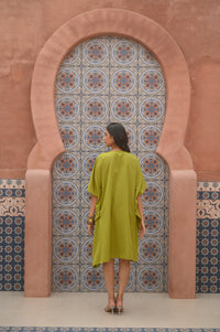 Aditi Wasan Green Solid Kaftan Dress