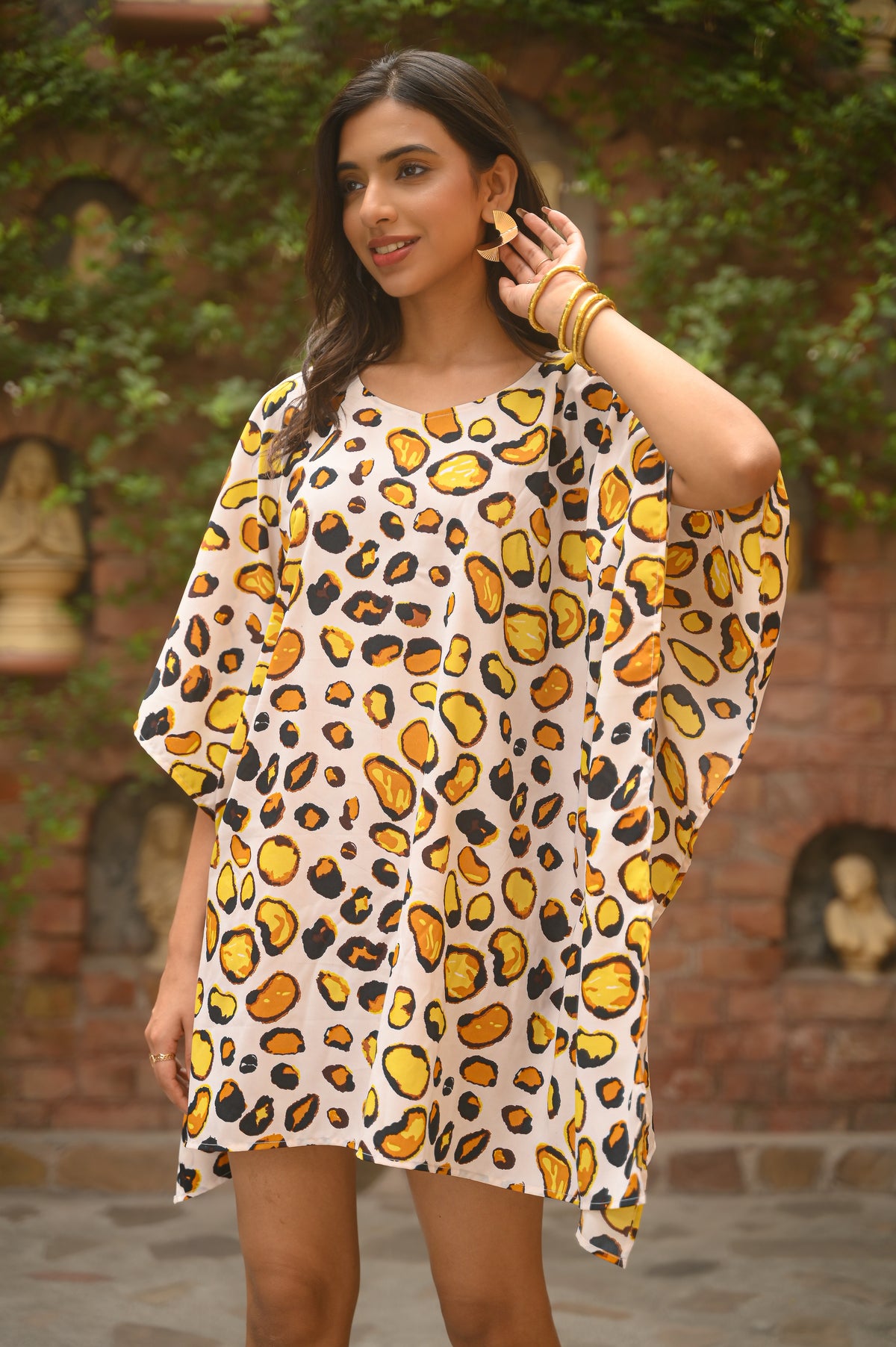 Aditi Wasan Stylish Leopard Print Kaftan Kurti