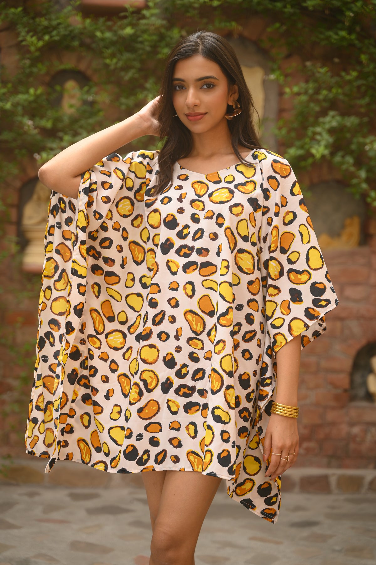 Aditi Wasan Stylish Leopard Print Kaftan Kurti