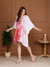 Pink Cotton V-Neck Kaftan Dress