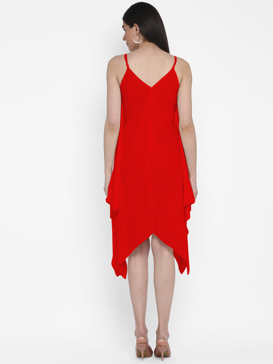 Free Size Stylish Red Midi Dress