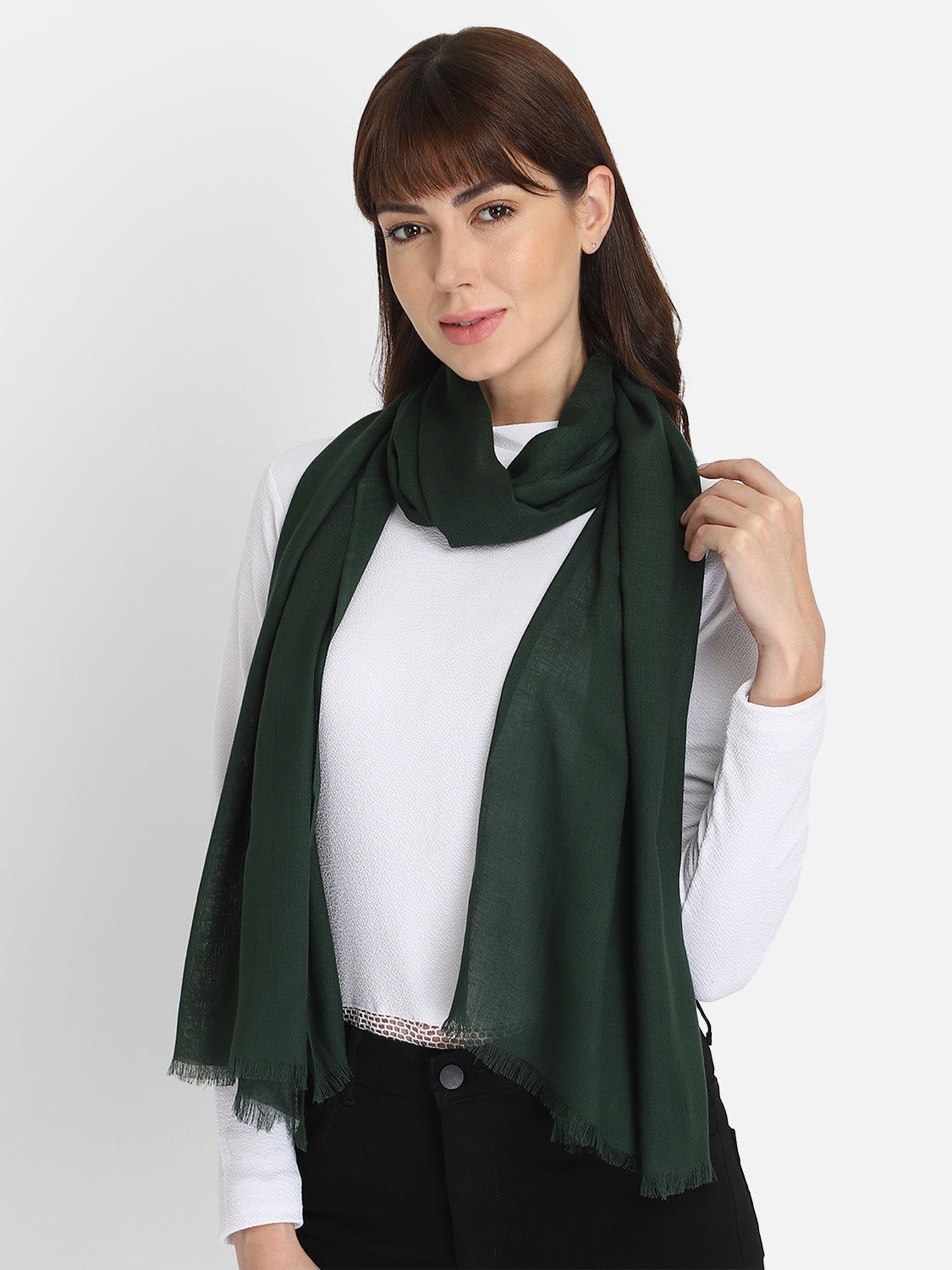 Green Viscose Women's Stole