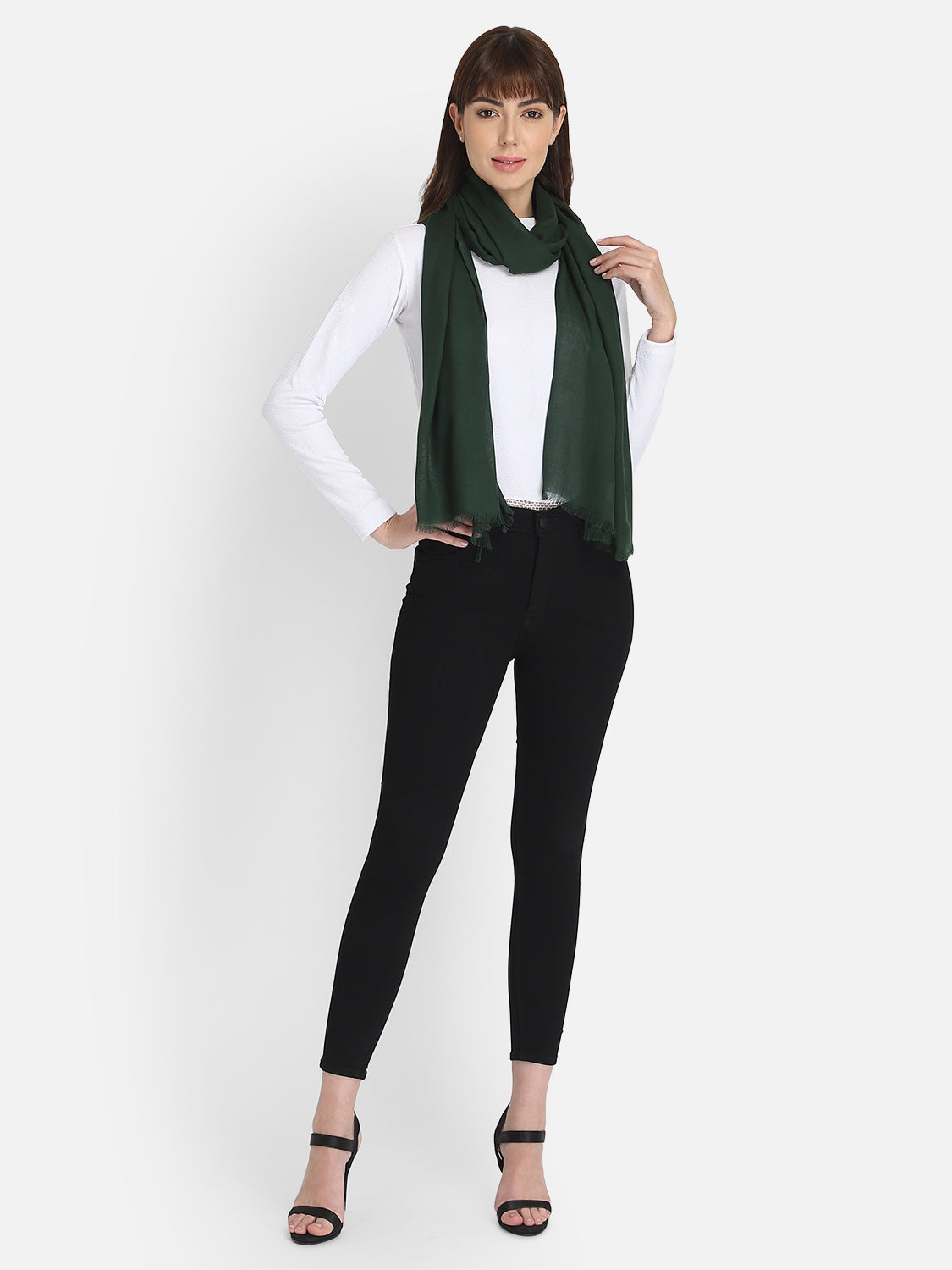 Green Viscose Women's Stole