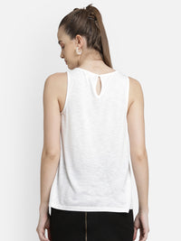 Textured White Empire Top