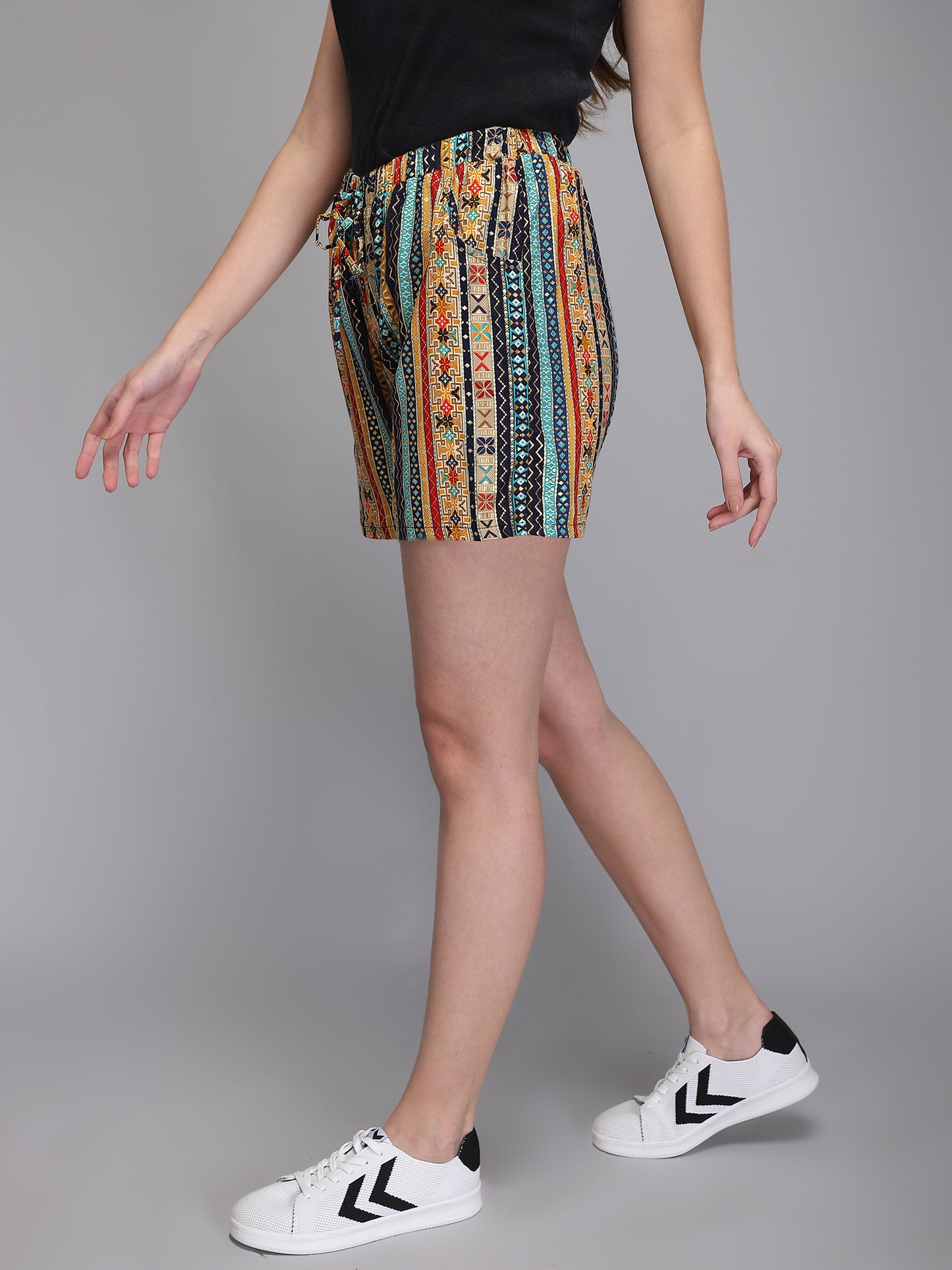 Printed & jacquard rayon shorts